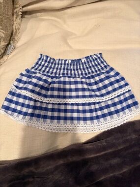 Cat & Jack Blue and White Gingham Tiered Skirt